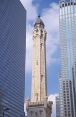 Old 1869 Chicago Water Tower on Michigan Avenue, Chicago, IL