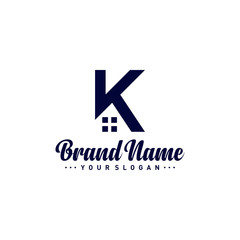 Letter K House logo vector template. Creative K Home logo design concepts. Icon symbol
