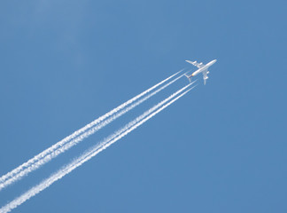 aeroplane in the blue sky