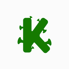 Fototapeta premium letter with virus and bacteria effect. coronavirus font