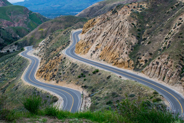 aerial view of the road