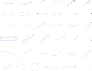 シンプルでおしゃれな矢印／ベクター／イラスト／ブルー