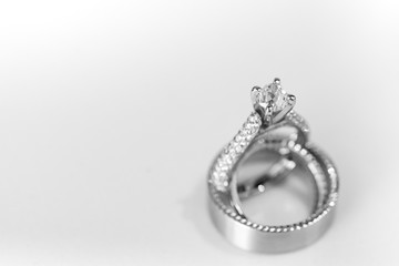 Beautiful portrait of engagement rings
