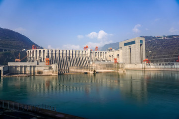 The spectacular jinsha river dam.