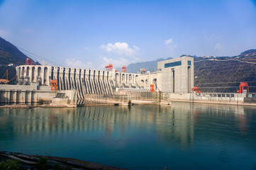 The spectacular jinsha river dam.