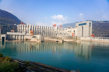 The spectacular jinsha river dam.