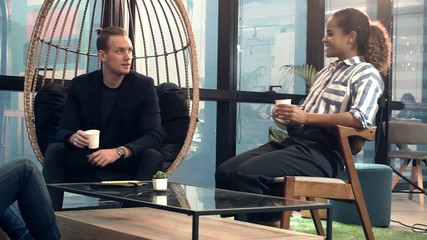 Office worker relax at coffee corner taking break