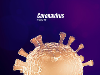 Coronavirus 2019-nCov novel coronavirus concept resposible for asian flu outbreak and coronaviruses influenza as dangerous flu strain cases as a pandemic. Microscope virus close up. 3d rendering.