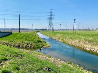 electricity pole, electric grid, energy pylon, power line, power lines, landscape with electricity...