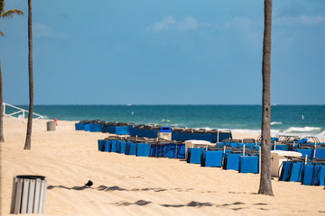 Fort Lauderdale Beach closed due to Coronavirus crisis pandemic March 2020