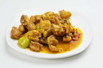 Spicy chicken with lemongrass.Homemade Thai style cooking.