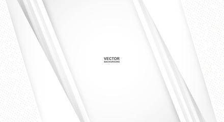 Abstract. white geometric shape overlap background. light and shadow. for template, cover, banner,  brochure .vector.