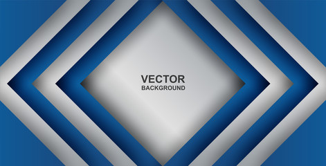 Abstract. blue - silver gradient geometric overlap shape background. vector.