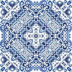Ethnic ceramic tile in portuguese azulejo.