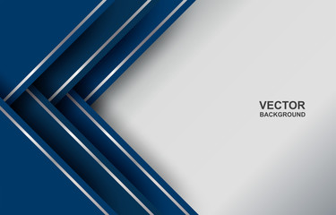 Abstract. blue - silver gradient geometric overlap shape background. vector.
