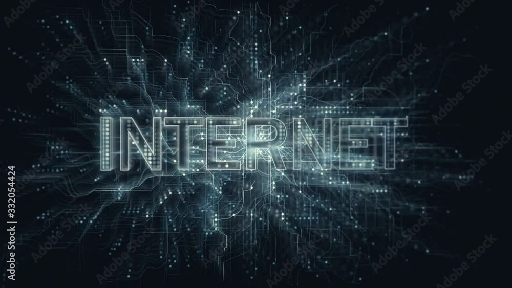 Poster cyberspace internet network technology in digital data. online communication concept animation.