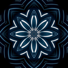 Glowing neon lines creating a tunnel light, modern lighting