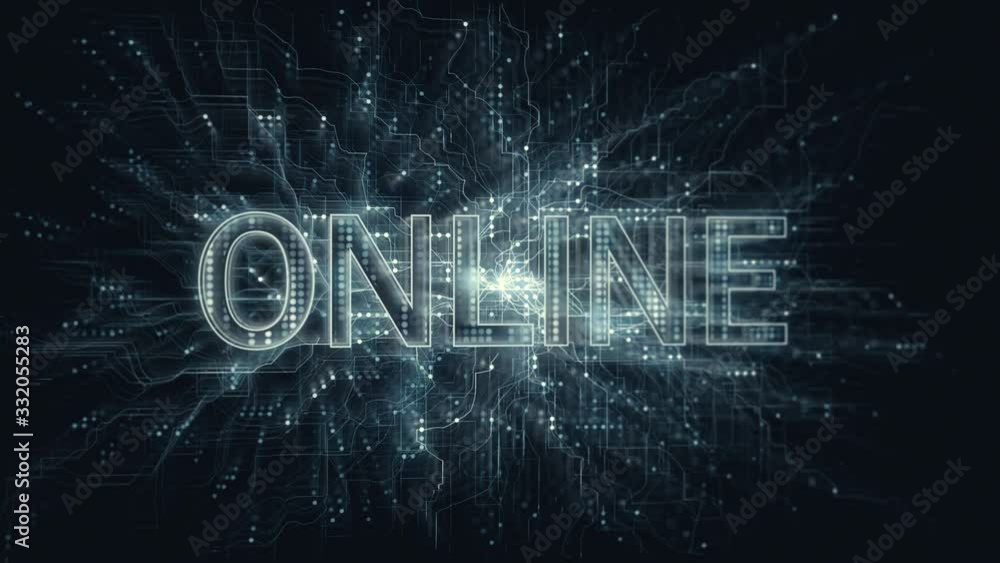 Aufkleber cyberspace online network technology in digital data. internet concept animation.