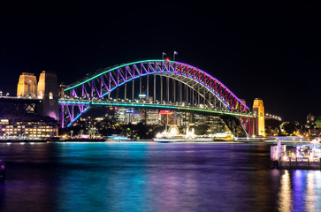 Fototapeta na wymiar Vivid Sydney - Harbour Bridge