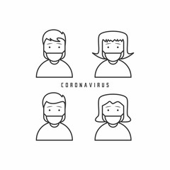 Prevention information illustration related to 2019-nCoV. Line art Vector illustration to avoid Coronavirus.