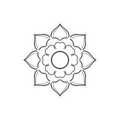 Circle flower of mandala with vintage floral style, Vector mandala Oriental pattern, Hand drawn decorative element. Unique design with petal flower. Concept relax and meditation use for page logo book