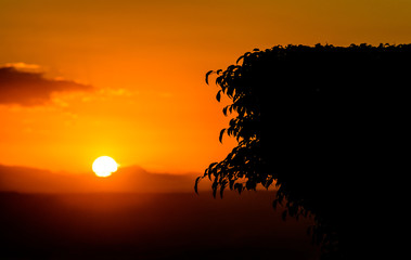 sunset in the mountains