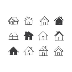 House doodle illustrations, hand drawn cute homes. Stay home campaign. #stayhome