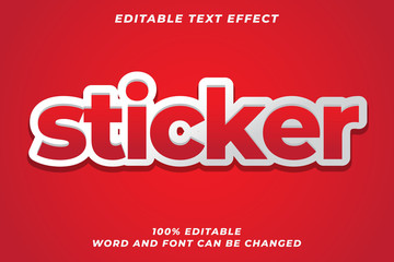 Sticker text style effect Premium Vector