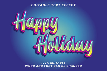 Summer Holiday text style effect Premium Vector