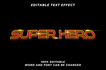 Modern heroes 3d bold text style effect Premium Vector - obrazy, fototapety, plakaty