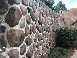 rock wall with cement
