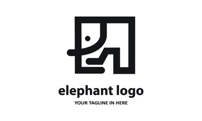 The concept of modern Simple elephant logo design is easy to remember	