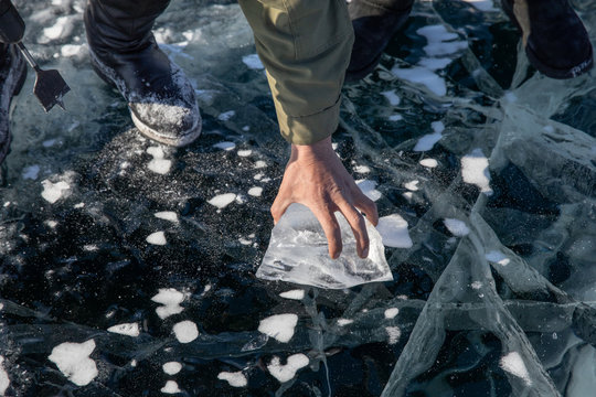 feet in shoes bikal lake Russia