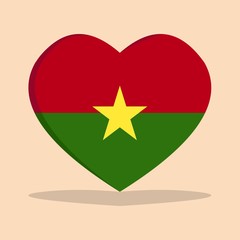 The national flag of burkina faso love icon isolated on cream background vector illustration