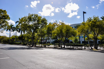 Coronavirus Office Complex Building Parking Lot Nobody Commercial