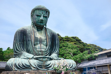 Great Buddha (Daibutsu) bronze statue of Amida Buddha at Kōtoku-in temple, Kamakura, Japan