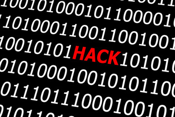 The hacked in binary code.