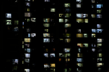 Fototapeta premium Modern Apartment Block at Night