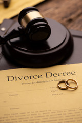 Divorce decree. Conflict, petition.