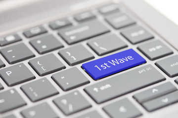 Blue first second third forth fifth wave enter key on keyboard background visual
