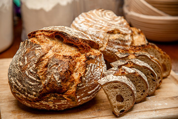 Angled Shot of Sourdough loaf