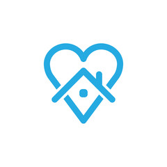 Stay home campaign icon. Heart and house pictogram. Pandemic coronavirus quarantine symbol. #stayhome