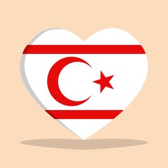 The national flag of turkish republic of northen cyprus love icon isolated on cream background vector illustration