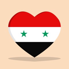 The national flag of syria love icon isolated on cream background vector illustration