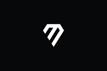 Minimal elegant monogram art logo. Outstanding professional trendy awesome artistic M MV VM initial based Alphabet icon logo. Premium Business logo White color on black background