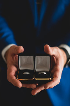 Beautiful portrait of wedding rings
