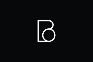 Minimal elegant monogram art logo. Outstanding professional trendy awesome artistic B BP PB PO OP initial based Alphabet icon logo. Premium Business logo White color on black background