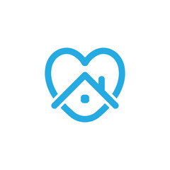 Stay home campaign icon. Heart and house pictogram. Pandemic coronavirus quarantine symbol. #stayhome