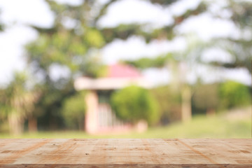Fototapeta premium Blurred natural background with wooden