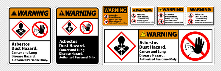 Warning Label Disease Hazard, Authorized Personnel Only Isolate on transparent Background,Vector Illustration